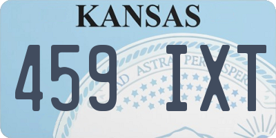 KS license plate 459IXT