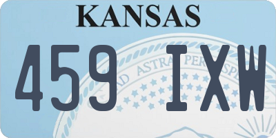 KS license plate 459IXW