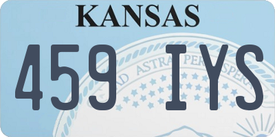 KS license plate 459IYS