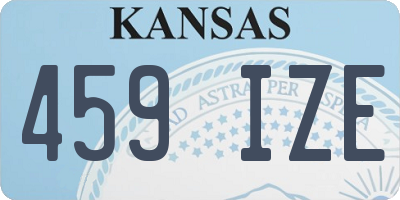 KS license plate 459IZE