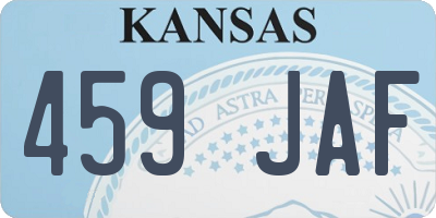 KS license plate 459JAF