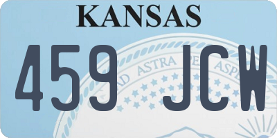 KS license plate 459JCW