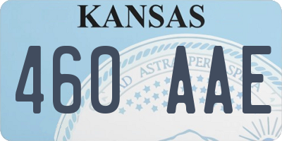 KS license plate 460AAE