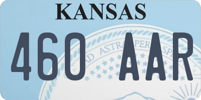 KS license plate 460AAR