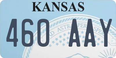 KS license plate 460AAY
