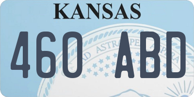 KS license plate 460ABD
