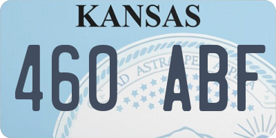 KS license plate 460ABF