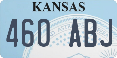KS license plate 460ABJ