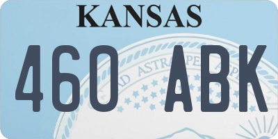 KS license plate 460ABK