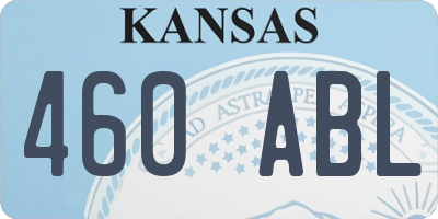KS license plate 460ABL