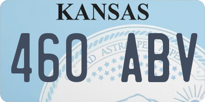 KS license plate 460ABV