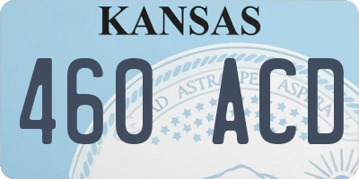 KS license plate 460ACD