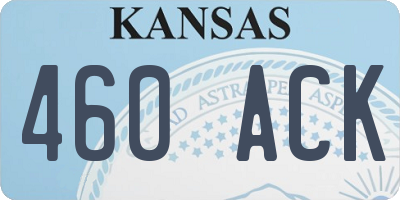 KS license plate 460ACK