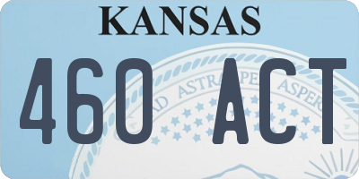 KS license plate 460ACT