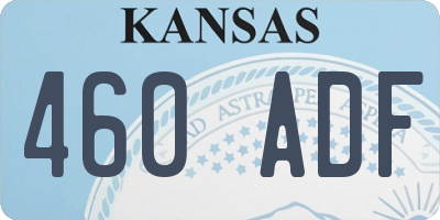 KS license plate 460ADF