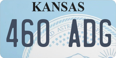 KS license plate 460ADG