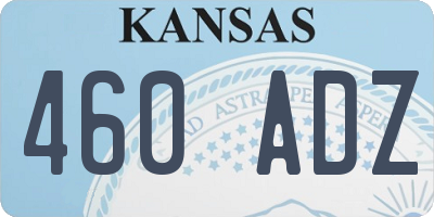 KS license plate 460ADZ