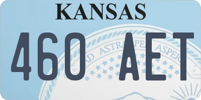 KS license plate 460AET