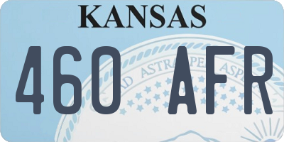 KS license plate 460AFR