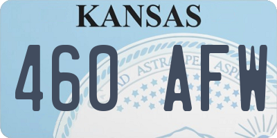 KS license plate 460AFW