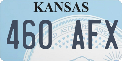 KS license plate 460AFX