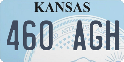 KS license plate 460AGH