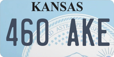 KS license plate 460AKE