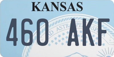 KS license plate 460AKF