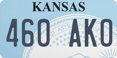 KS license plate 460AKO