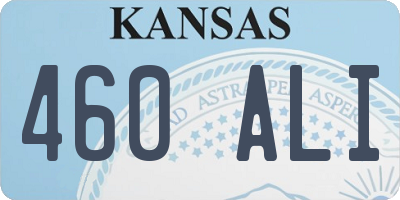 KS license plate 460ALI