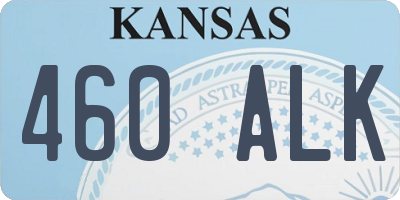 KS license plate 460ALK