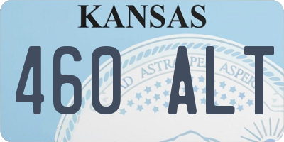 KS license plate 460ALT