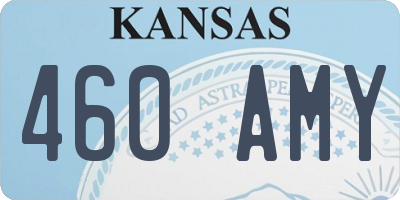 KS license plate 460AMY