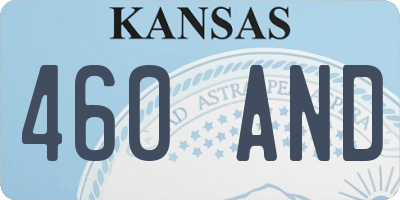 KS license plate 460AND