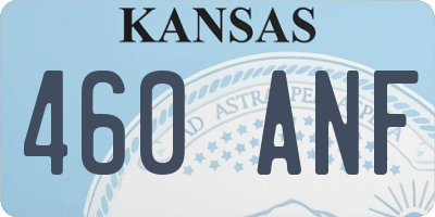 KS license plate 460ANF