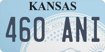 KS license plate 460ANI