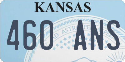 KS license plate 460ANS