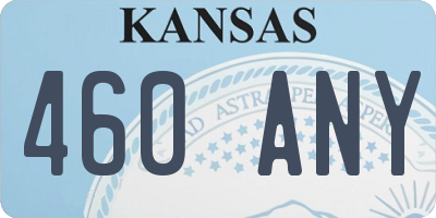 KS license plate 460ANY