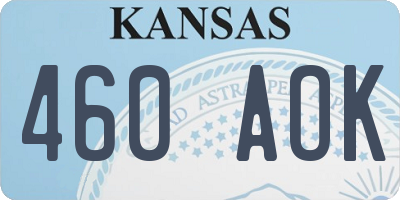 KS license plate 460AOK