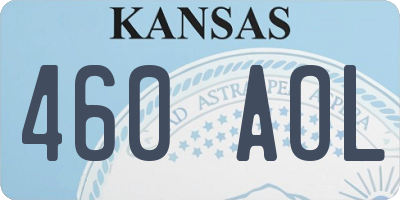 KS license plate 460AOL