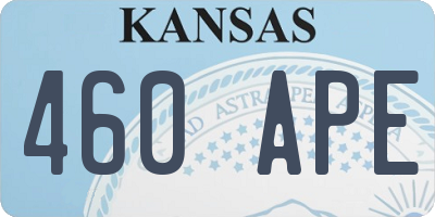 KS license plate 460APE
