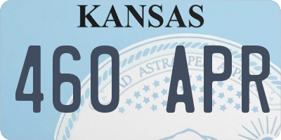 KS license plate 460APR