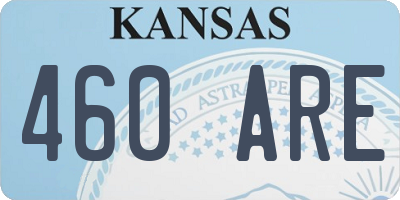 KS license plate 460ARE