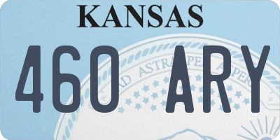 KS license plate 460ARY