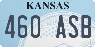 KS license plate 460ASB