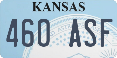 KS license plate 460ASF