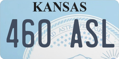 KS license plate 460ASL