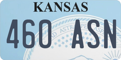 KS license plate 460ASN