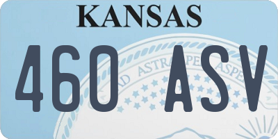 KS license plate 460ASV