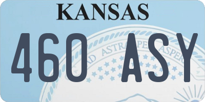 KS license plate 460ASY
